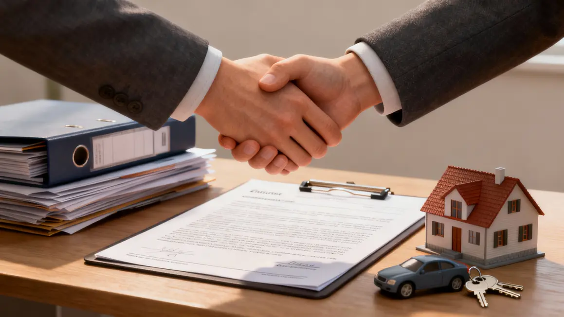 Mains contrat assurance crédit et dossiers risques