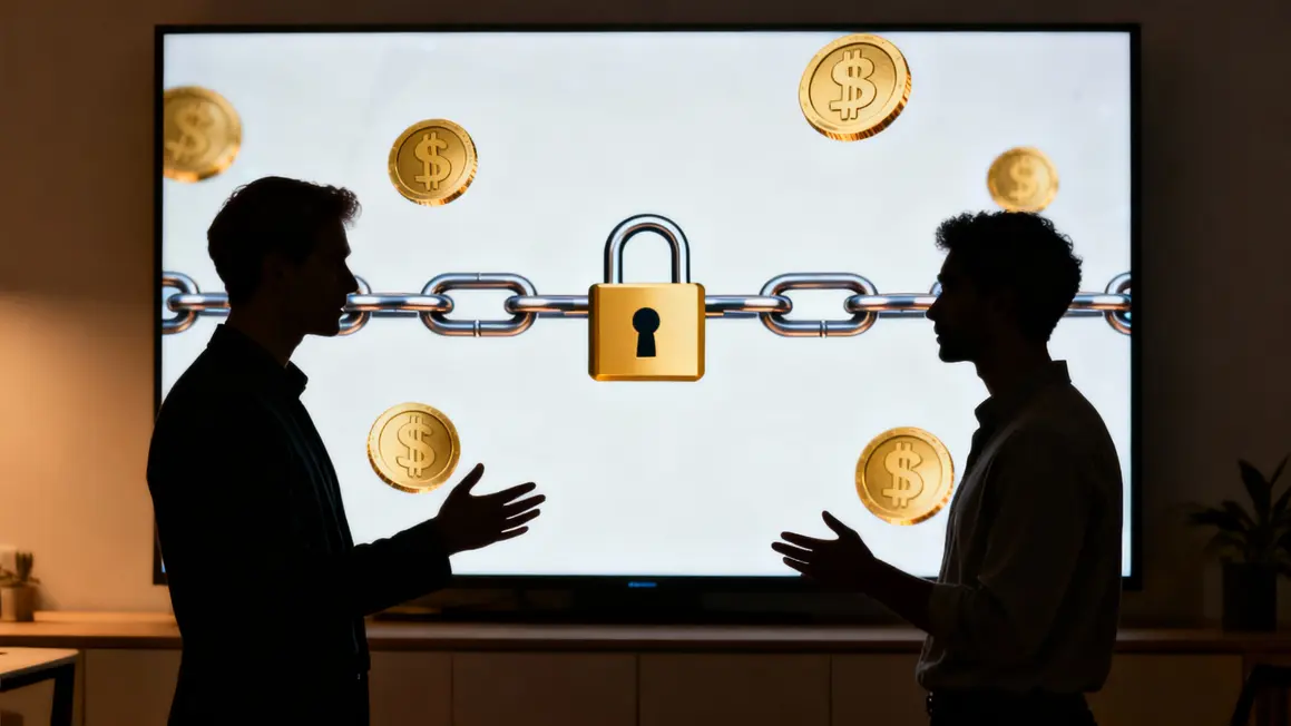Silhouettes devant écran chaîne de blocs cryptomonnaie