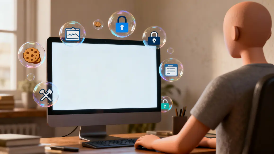 Icônes données traces navigation web navigateur