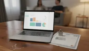 ordinateur banque en ligne avec securite