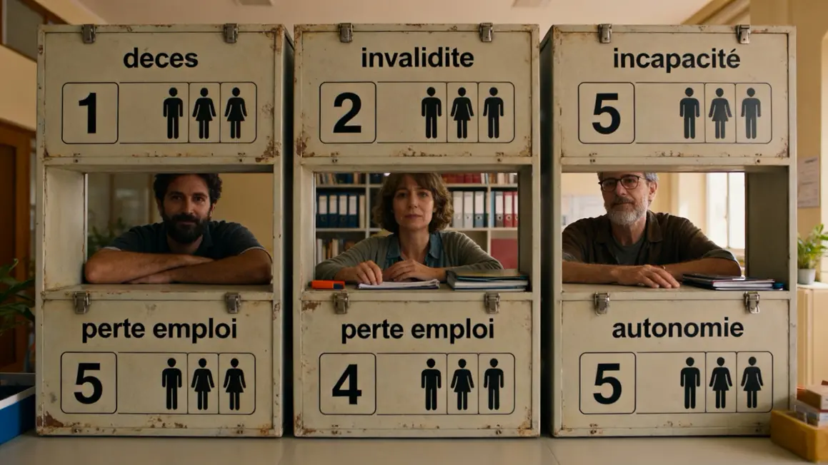 Tableau pictogrammes garanties deces invalidite ITT assurance emprunteur