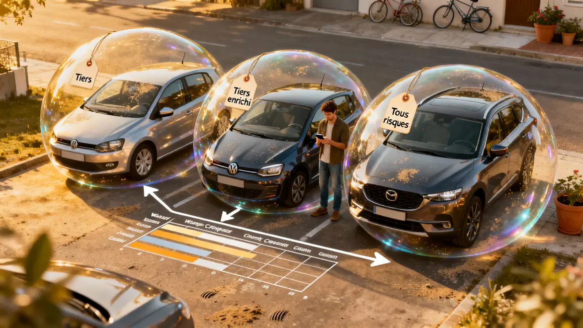 Trois voitures sous bulles comparatif formules assurance