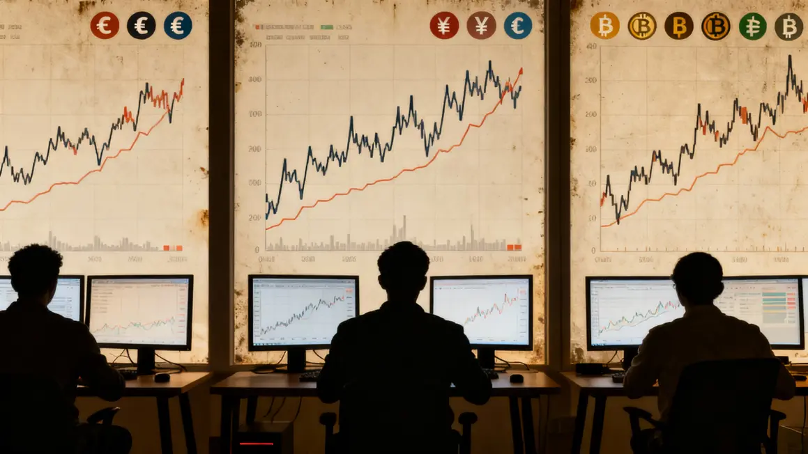 Graphiques lineaires trading actions devises crypto