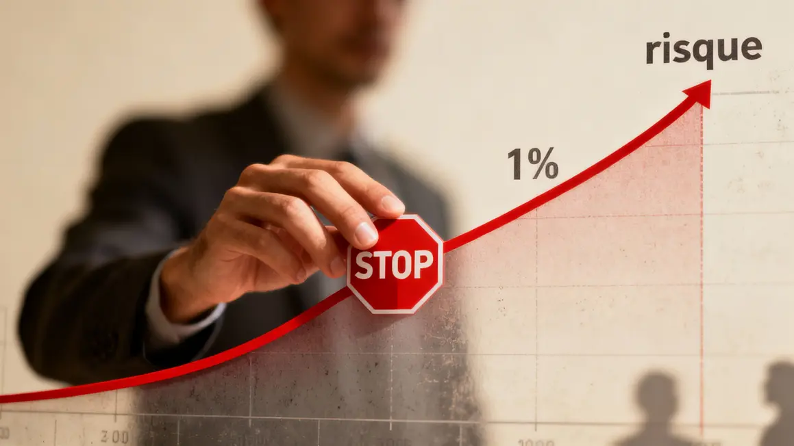 Graphique gestion des risques trading et stop loss 1% capital