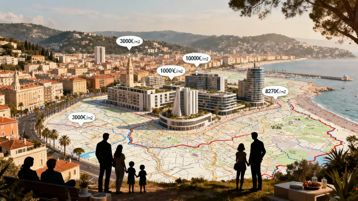 Carte quartiers Nice prix immobilier neuf 2026