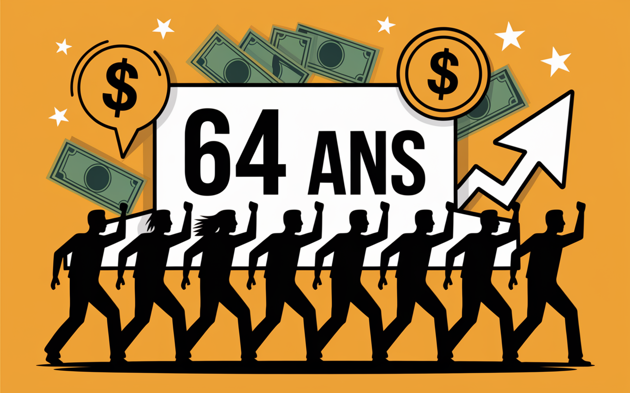 News retraites silhouettes panneau 64 ans
