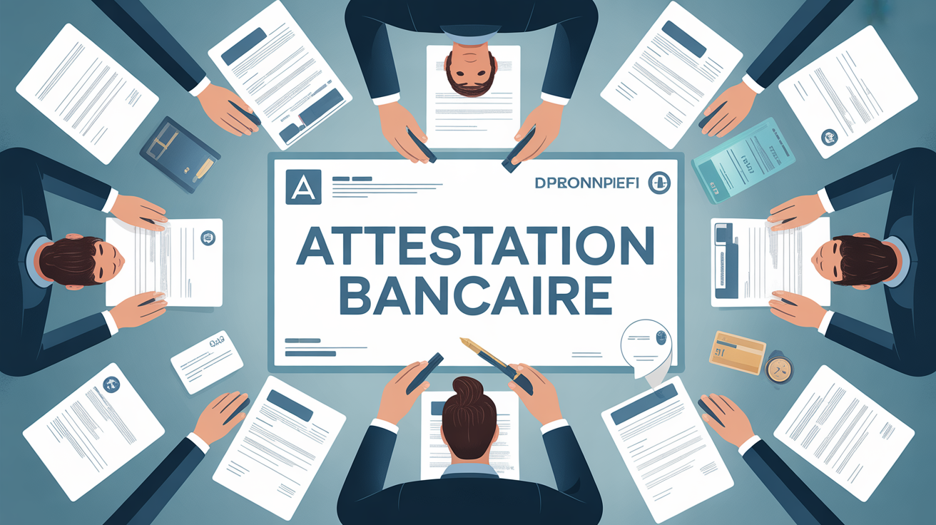 attestation bancaire stylisée au bureau