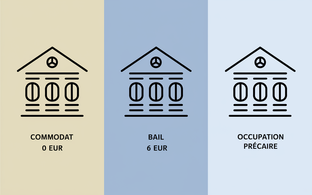 Comparaison commodat immobilier bail occupation