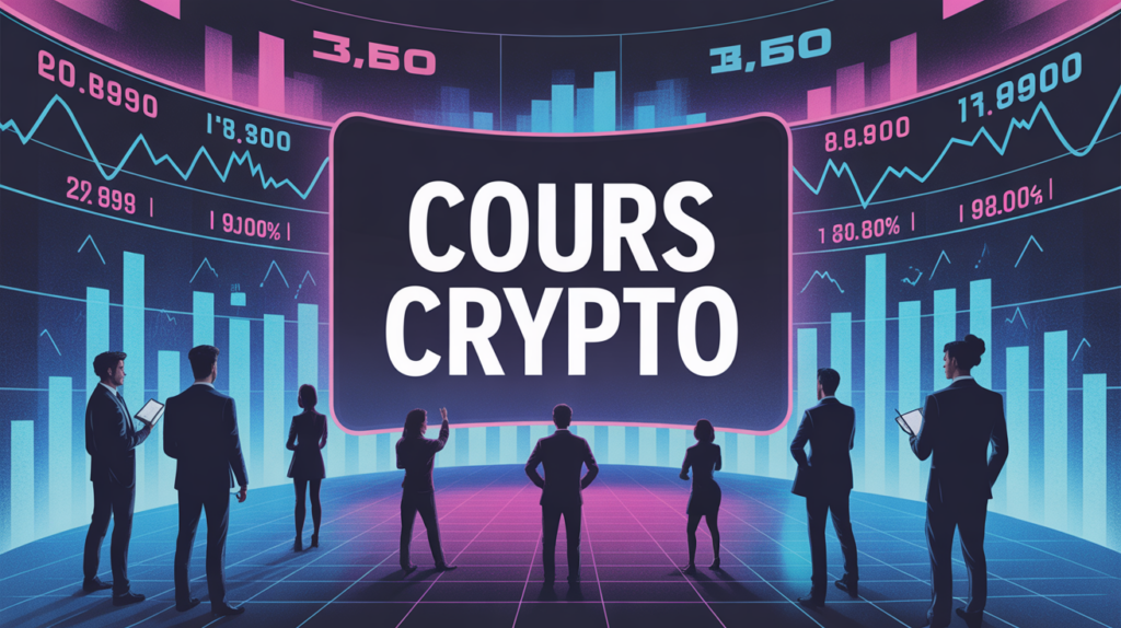 Afficheur lumineux cours des crypto traders fluctuations