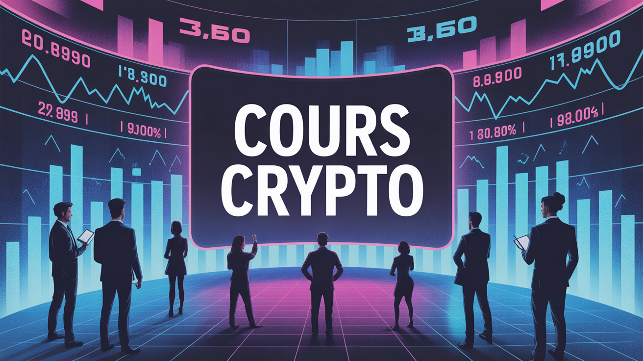 Afficheur lumineux cours des crypto traders fluctuations