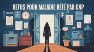 maladie rejeté par les assurance cnp, porte fermée, documents