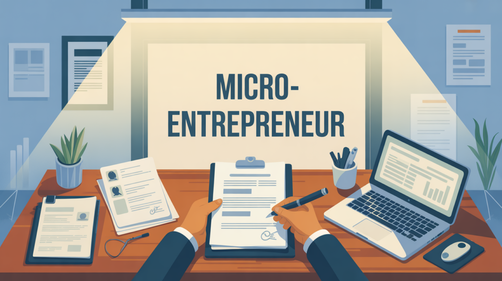 bureau moderne signature micro entrepreneur ou auto entrepreneur
