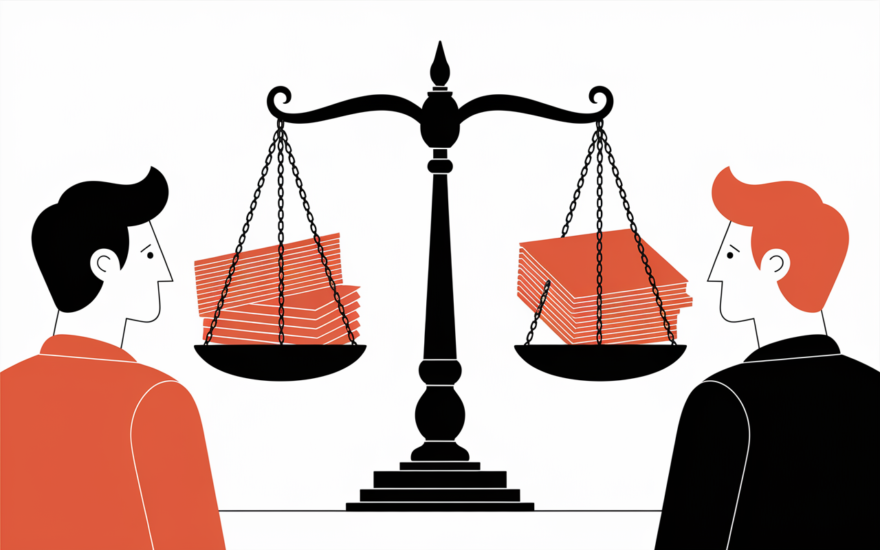 Vie marital droits obligations balance stylisee