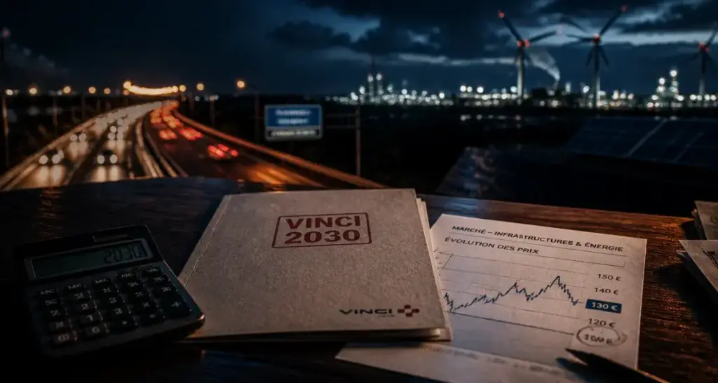 Action vinci prevision 2030 : valorisation 2030, graphique et route de nuit