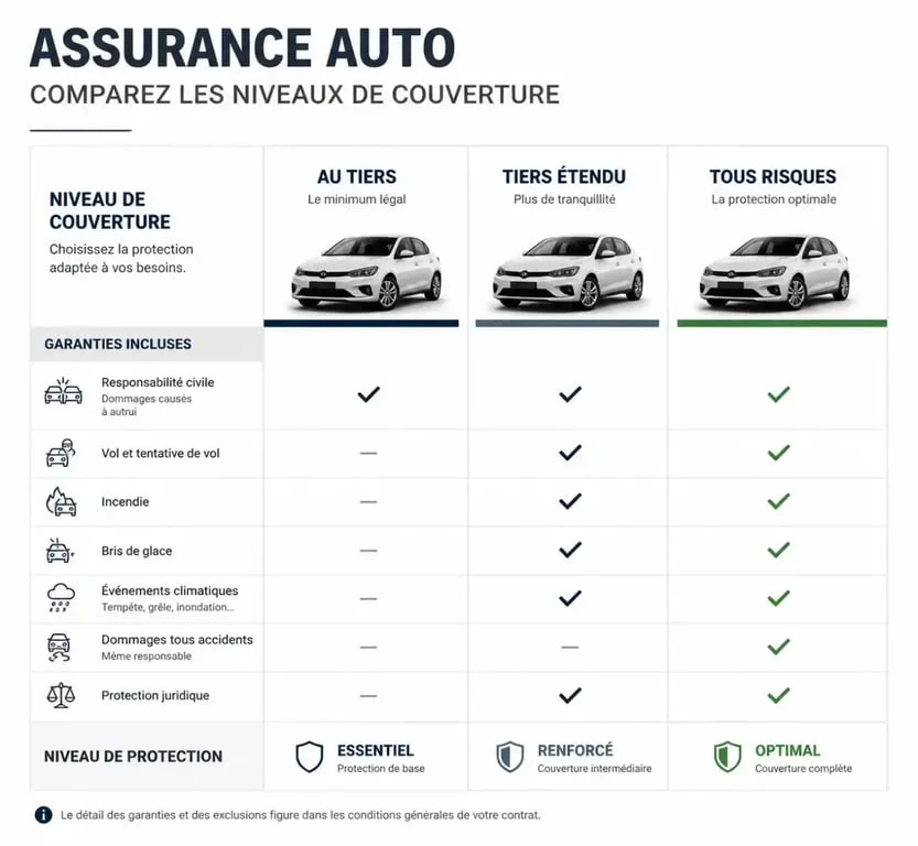 Comparatif des garanties d'assurance conducteur malussé : Tiers, Tiers étendu et Tous Risques