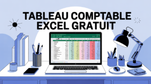 ordinateur avec tableau comptable excel gratuit sur bureau