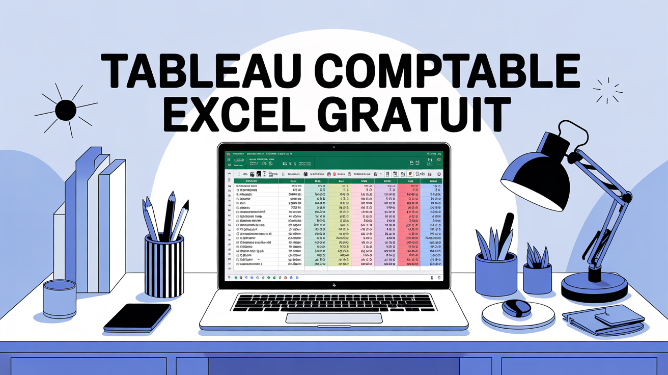 ordinateur avec tableau comptable excel gratuit sur bureau