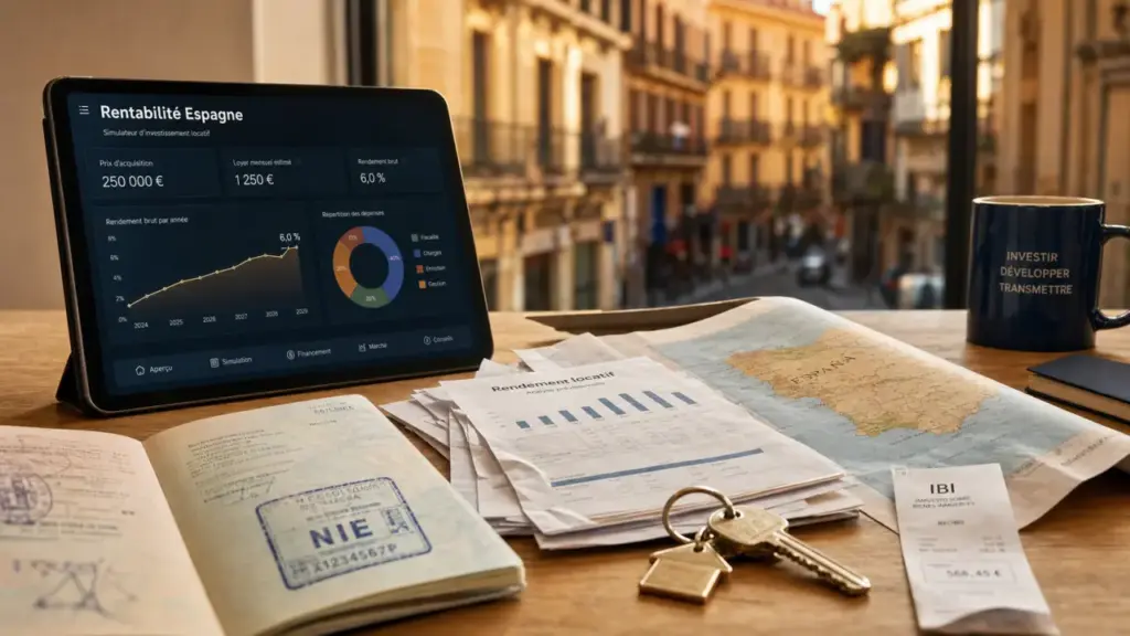 Investir en immobilier en espagne : passeport avec tampon NIE et rendement immobilier