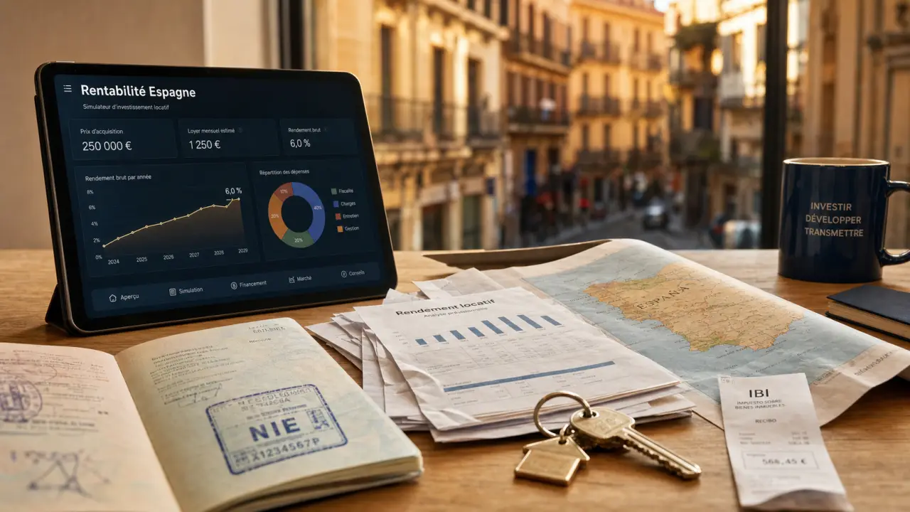 Investir en immobilier en espagne : passeport avec tampon NIE et rendement immobilier