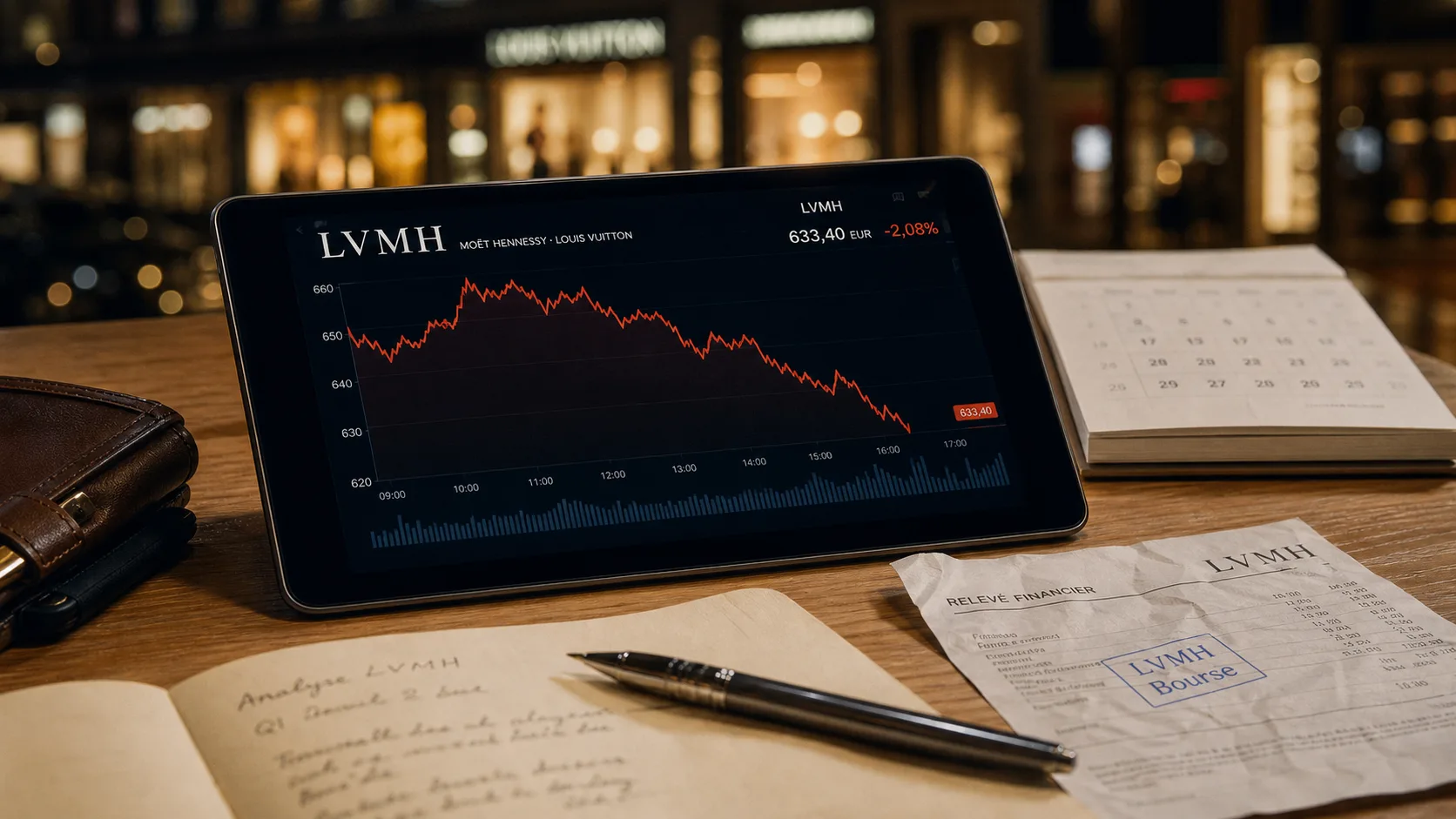lvmh bourse avis : graphique de recul et décision acheter ou attendre