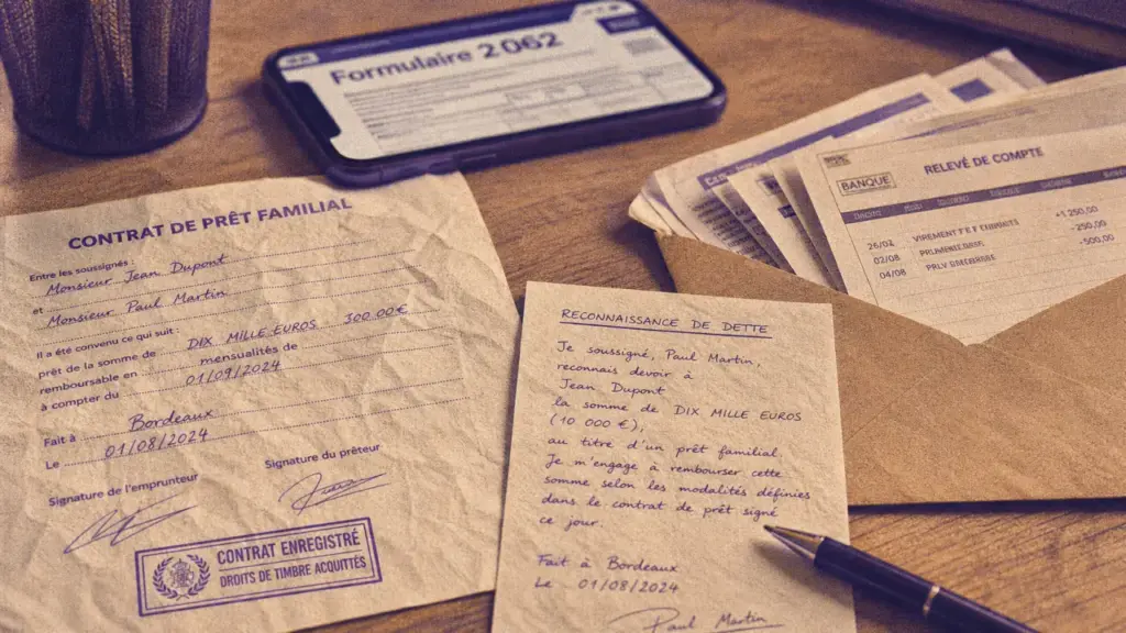 Prêt familial montant maximum : contrat, reconnaissance de dette, formulaire 2062
