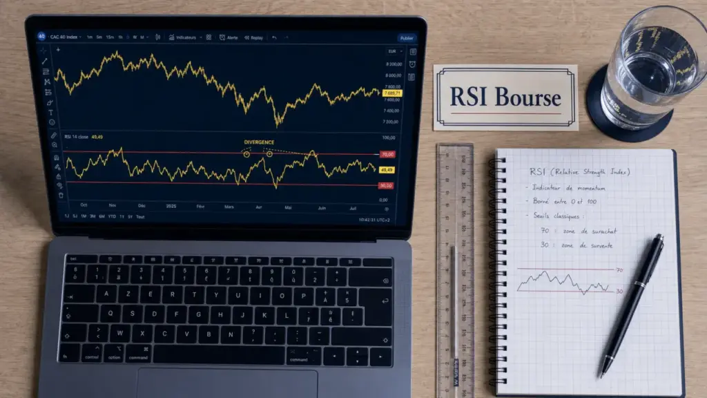 RSI en bourse : niveaux 70 30 et divergences