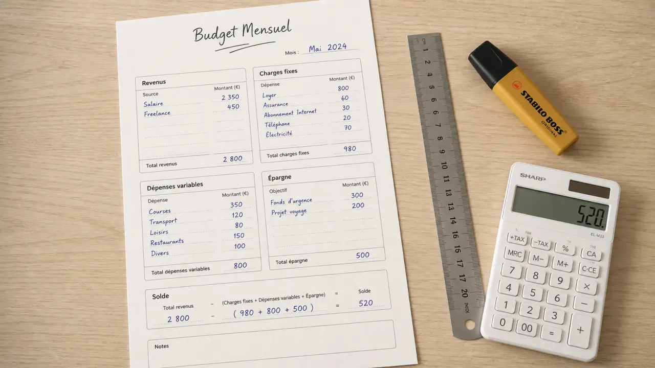Feuille de budget mensuel vierge gratuit, modèle Excel PDF Google Sheets