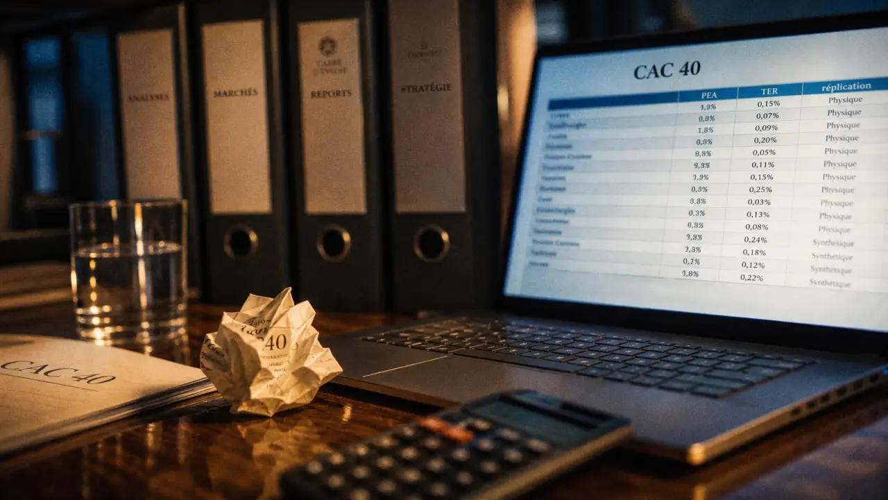 Meilleur etf cac 40 : PEA, réplication et frais 0,20% à 0,25%