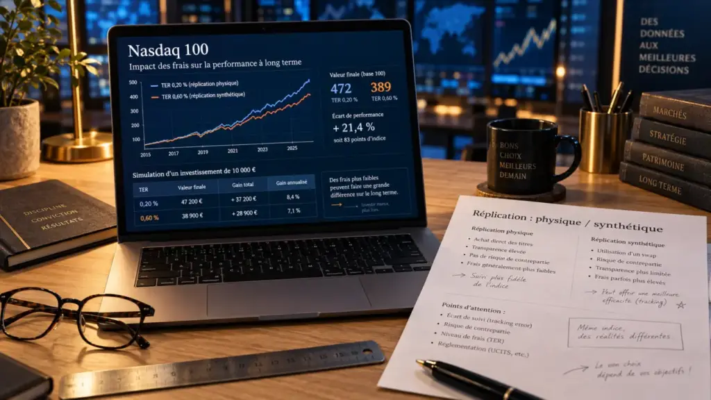 ETF Nasdaq : comparer frais et réplication TER