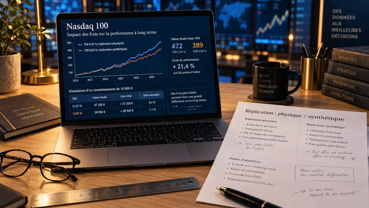 ETF Nasdaq : comparer frais et réplication TER