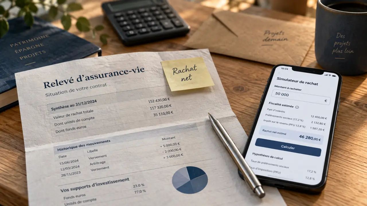 simulateur rachat assurance vie gratuit, calcul du rachat net