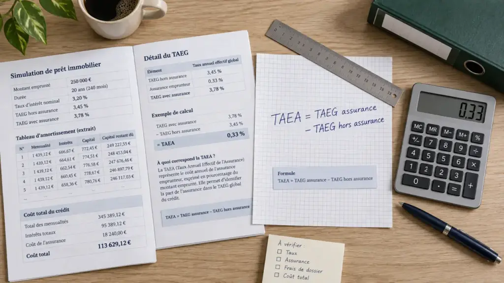 TAEA c’est quoi : coût réel de l’assurance emprunteur (TAEA vs TAEG)