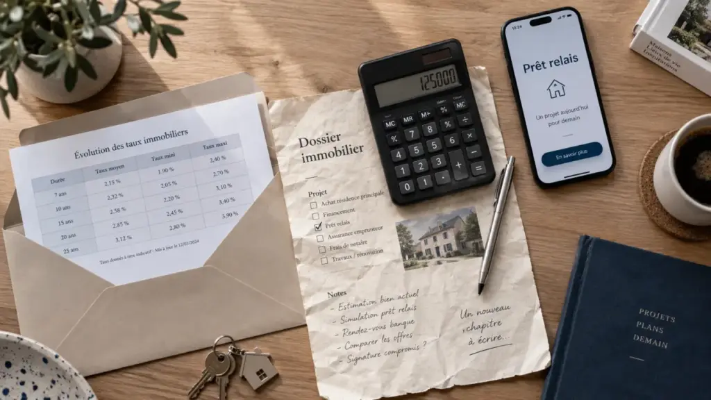 Taux prêt relais 2025 : 3,45 % à 4,98 %